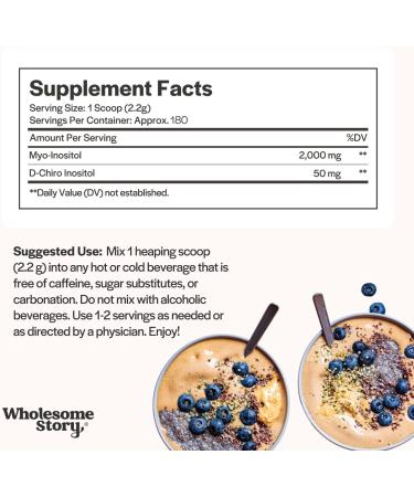 Myo-Inositol & D-Chiro Inositol Supplement Powder for Women | Hormonal Balance & Healthy Ovarian Function Support | Vitamin B8 | Great Alternative to Capsules | 40:1 Ratio | 180 Servings - Buy Online on GoSupps.com