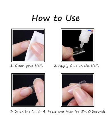 Geeker Chip 500 Pcs Acrylic Artificial Nails - French Ballerina Nail Tips in Clear Box - 10 Sizes Women - 500 Pack - Buy Online on GoSupps.com