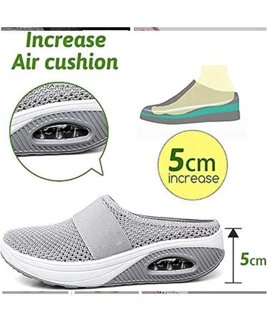 Women's Orthopedic Diabetic Walking Shoes - Air Cushion Slip On, Mesh, Grey - Size 5 - Buy Online on GoSupps.com
