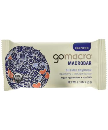 GOMACRO Organic Blueberry Cashew Butter Bar 2.3 OZ(pack of 12) Blueberry & Cashew Butter