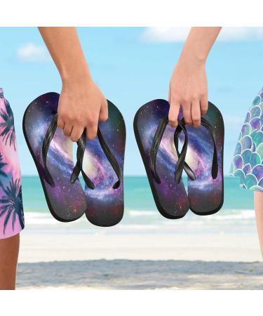 Mnsruu Nebula Space Spiral Galaxy Flip Flops | Stylish Sandals & Home Slippers for Men & Women | Perfect for Hotels Spas & Travel - Buy Online on GoSupps.com