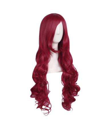 MapofBeauty 32 Long Dark Red Spiral Curly Cosplay Costume Wig - Perfect for Stylish Looks & Costumes - Buy Online on GoSupps.com