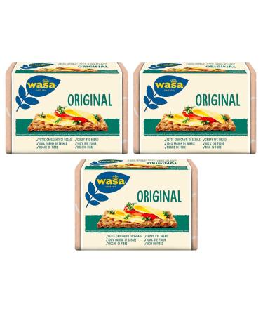 Wasa Original Crackers 3 Pack with 100% Rye Flour Crispy Slices with Whole Rye Flour High in Fiber 275g + Italian Gourmet Polpa di Pomodoro Box 400g