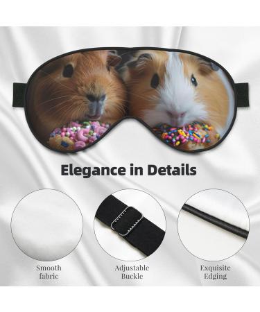 SSIMOO Guinea Pigs & Cupcakes Sleep Mask | Adjustable Breathable Eye Mask for Comfortable Sleep | Fashionable Black Design - Buy Online on GoSupps.com