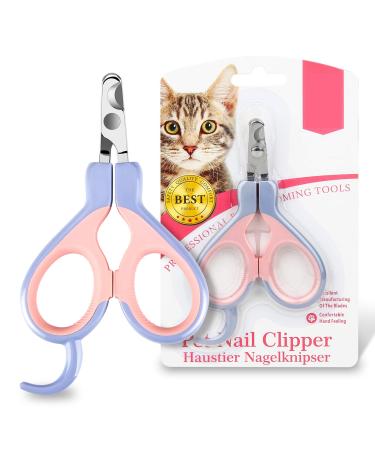 EooCoo Dog & Cat Pets Nail Clippers with Safety Lock S Pink+Purple