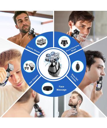 7D Electric Rotary Head Shaver for Bald Men Cordless USB Rechargeable Wet Dry Razor with Nose Hair Trimmer and Sideburns - Buy Online on GoSupps.com