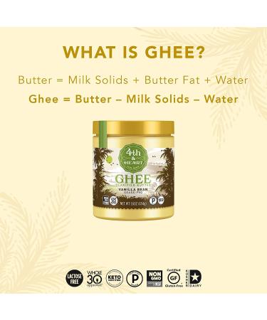4th & Heart Vanilla Bean Ghee - Grass-Fed Clarified Butter 16 oz | Natural & Delicious - Buy Online on GoSupps.com