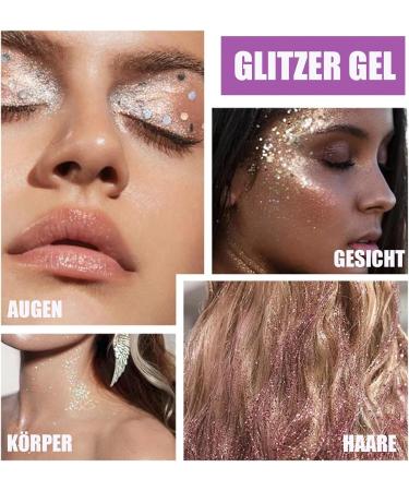  EONFAVE Festival Face Glitter Purple Glitter Gel Face Hair Body Lotion Purple Eye Shadow Liquid Glitter Glitter for Party Masquerade - Buy Online on GoSupps.com