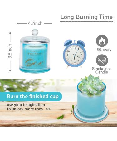 Luxury Sea Salt Scented Candles 9 oz Natural Soy Wax Aromatherapy Gifts for Women | 50 Hours Burn Time in Elegant Blue Jar - Buy Online on GoSupps.com