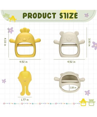 TinyHalo 2pcs Silicone Baby Teething Mittens - BPA Free, Anti-Drop, Adorable Chew Toys for Healthy Oral Development - Buy Online on GoSupps.com
