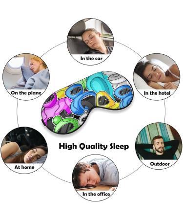 Sleep Mask for Kids - Cartoon Colored Robots Eye Mask with Adjustable Strap | Funny Sleep Shade Cover | Blocks Light & Reduces Puffy Eyes | Perfect Gift - Buy Online on GoSupps.com