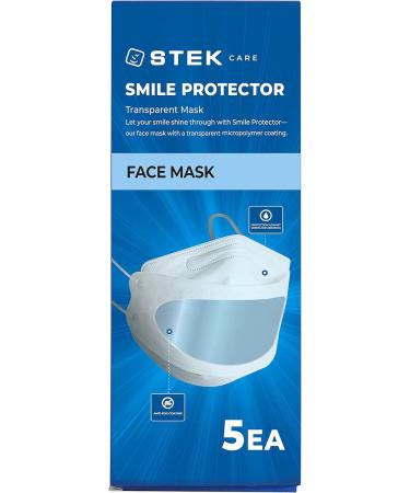 STEK Smile Protector 5EA Clear face mask for adults Anti fog 1 week Reusable See Through Masks (Navy) - Buy Online on GoSupps.com
