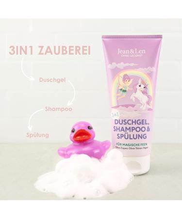 Jean et Len 3 in 1 Shower Gel/Shampoo/Conditioner For Kids/Fairies For Velvety Skin and Soft Hair Without Tangles Does Not Sting the Eyes Mild Fragrance Vegan 200 ml - Buy Online on GoSupps.com