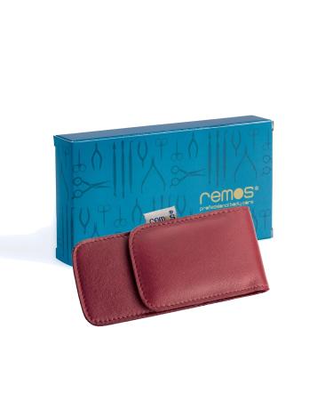 REMOS Red Genuine Leather Nail Case Empty Storage for 3 Nail Instruments | International Shipping - Buy Online on GoSupps.com