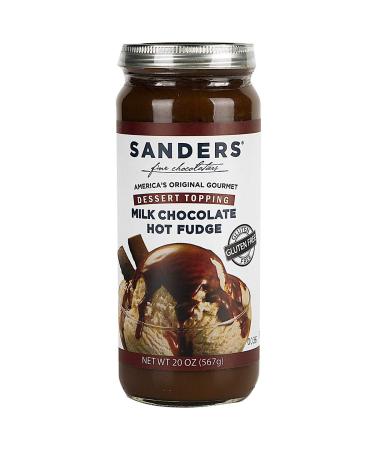 Sanders Hot Fudge Topping Sauce, Milk Chocolate Ice Cream Sundae Dessert Topping, 20 oz Jar Milk Chocolate 1.25 Pound (Pack of 1)