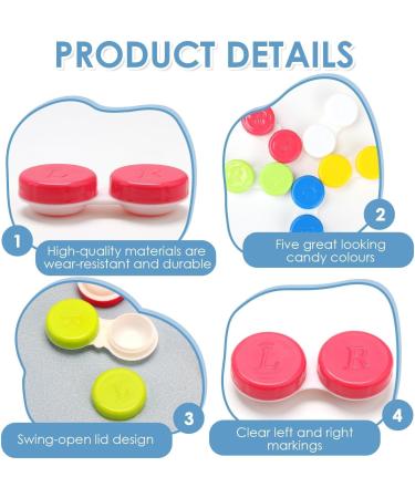 Shop 10-Piece Colorful Contact Lens Container Set | Portable Travel Cases for Lenses | Ideal Storage Solution in 5 Colors - Buy Online on GoSupps.com