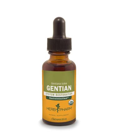 Herb Pharm Certified Organic Gentian Liquid Extract for Digestive Support - 1 Ounce 1 Fl Oz (Pack of 1)
