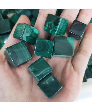 7pcs Beautiful Malachite Tumble Stones Polished Ice Cube StoneStone As Gift Can be Used for ningxiao - Buy Online on GoSupps.com