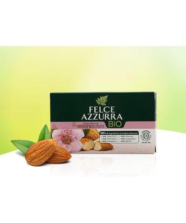Felce Azzurra Organic Almond Soap - Gentle and Nourishing Soap with Organic Almond Flour for a Fine Exfoliating Effect - Dermatologically Tested - 1 Pack (1 x 125 g) - Buy Online on GoSupps.com