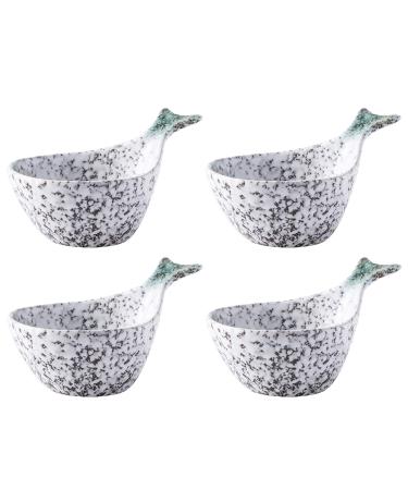 Sauce Dipping Saucer Sauce Dipping Bowls Sauce Dish Funny Fish-Shaped Fruit Salad Dessert Bowl Ceramic Dip/Dipping Bowls for Tomato Sauce Soy and Other Party Dinner - Set of 4(7.7 Oz) Soy