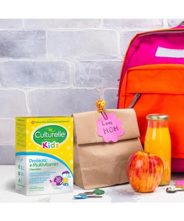 Culturelle Kids Probiotic + Complete Multivitamin Chewable For Kids Ages 3+ 30 Count Digestive Health Oral Health & Immune Support - With 11 Vitamins & Minerals including Vitamin C D3 & Zinc 30 Count (Pack of 1) - Buy Online on GoSupps.com