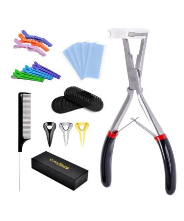 ColorYoung Tape in Pliers Professional Flat Surface Sealing Hair Extension Plier Tools For Tape in Hair Extension Tape in Tools For Hair Silver - Buy Online on GoSupps.com