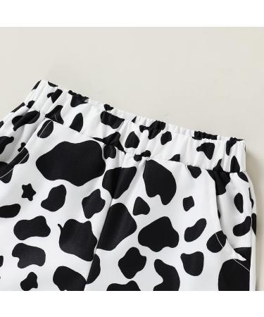 YOUNGER TREE Toddler Baby Girls Watermelon T-shirt + Linen Shorts Set | Cute Cow Print | 4 Years - Buy Online on GoSupps.com