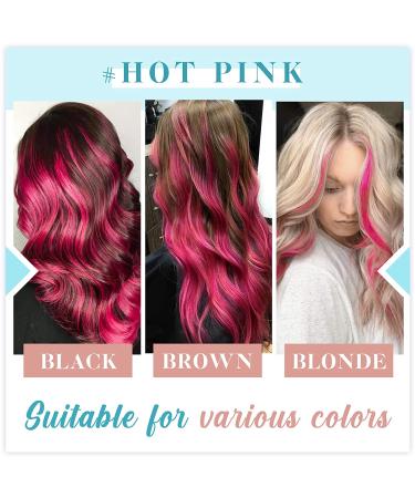 RUNATURE Pink Tape in Human Hair Extensions 16 inch - 25g Skin Weft Hot Pink Hair - Buy Online on GoSupps.com
