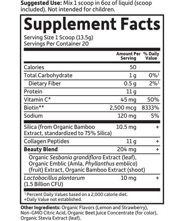 Garden of Life Grass Fed Collagen Beauty - Strawberry Lemonade 9.52 oz (270g) - Premium Collagen Supplement - Buy Online on GoSupps.com