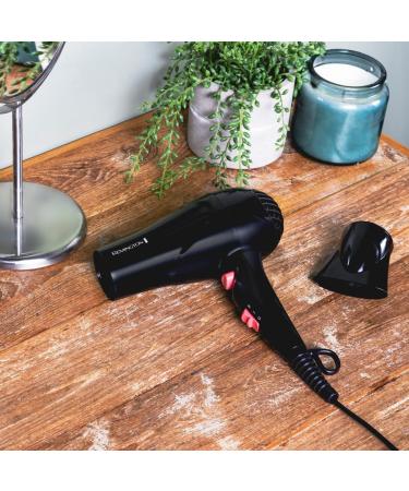 Remington Hair Dryer Compact Blow Dryer My Stylist (Powerful 1900W Performance 2 Heat/Speed Settings with Cool Shot Fast Dry Concentrator Ceramic Ionic Grille for Even Heat Black/Pink) D2000 - Buy Online on GoSupps.com