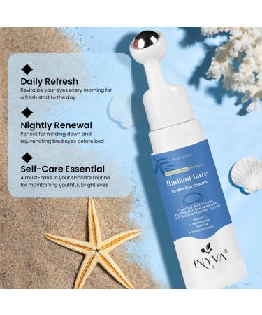 INYVA Radiant Gaze Under Eye Cream | Reduces Dark Circles Puffiness & Fine Lines | Hydrating Vitamin C & Caffeine Formula | Soothes & Brightens Delicate Under Eye Skin | 1 oz - Buy Online on GoSupps.com
