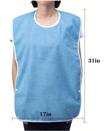 Adult Bibs Adjustable Terry Adult Bib with Hook and Loop Closure Waterproof Clothing Protector with Detachable Crumb Catcher(3 Pack) - Buy Online on GoSupps.com