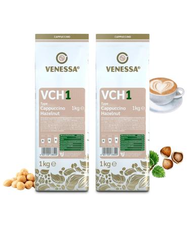 VENESSA VCH 1 Cappuccino Hazelnut 2 x 1kg Packs of Instant Soluble Coffee with Hazelnut Flavour – Creamy Aroma – All Vending & Office Automatic Coffee Machines