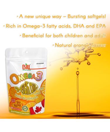 Bill Orange Burst Omega-3 Fish Oil 90 chewable softgels in bag (6 packs) - Buy Online on GoSupps.com