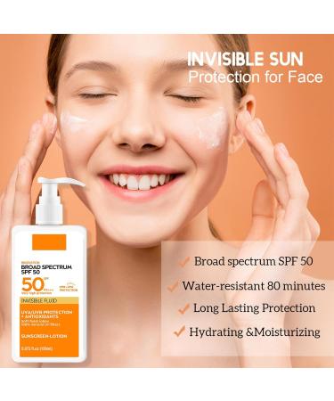 150ml Sunscreen Spf 50+ 150ml Sun Cream For High Sun Protection Invisible Fluid Suncream Very Water+Sweat Resistant Sunblock Brown Spot Reduction Face Sunscreen Sensitive Skin Sun Cream - Buy Online on GoSupps.com