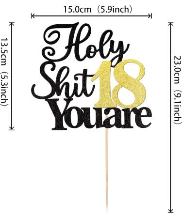 Xsstarmi 1 Pack Holy Shit You are 18 Birthday Cake Topper Glitter Happy 18th Birthday Cake Pick Sweet 18 Eighteen Cheers to 18 Years Cake Decorations for Funny 18th Birthday Party Supplies Pattern 1 18th - Buy Online on GoSupps.com