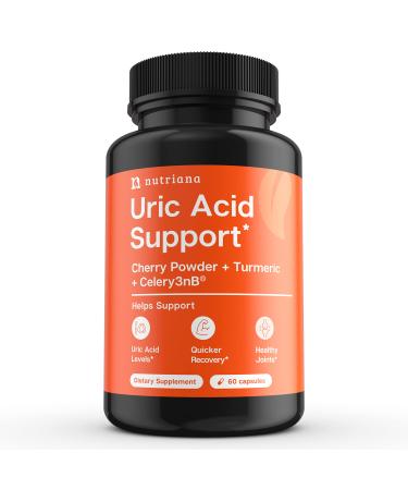 Uric Acid Cleanse Support Tart Cherry Extract Capsules 2500mg   Tart Cherry Juice Extract Turmeric and Celery Seed Extract for Joint and Kidney Support   60 Tart Cherry Capsules for Uric Acid Support