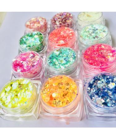  KARLOR 12 Pack Glitter Glow in the Dark Glitter Gel Glitter Glitter Face Glitter Glitter Self Adhesive Glow in the Dark for Eyes and Hair - Buy Online on GoSupps.com