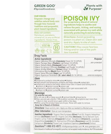 Green Goo Poison Ivy Salve 1.82 oz - Soothing Relief for Skin Irritation - Buy Online on GoSupps.com