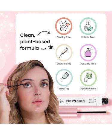 Forever Ideal Eyelash Growth Serum Multi Pack - 3-pack for Fluffy, Thick, Stronger, and Longer Lashes - Organic Castor Seed Oil, Biotin, Pro-Vitamin B5, and Vitamin E - Plant Based - 3 * 0.27 Fl Oz - Buy Online on GoSupps.com