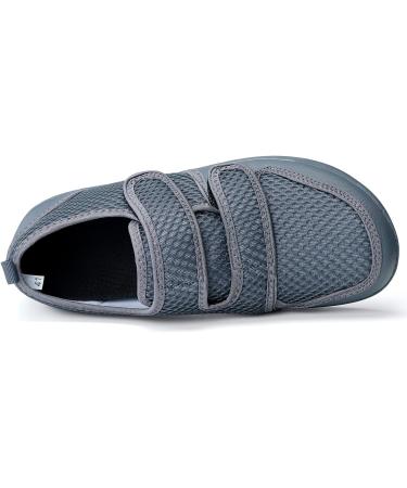 Sisttke Diabetic Shoes - Adjustable Arthritis Edema House Slippers for Swollen Feet - Extra Wide 7.5 Women/6 Men - Grey - Buy Online on GoSupps.com
