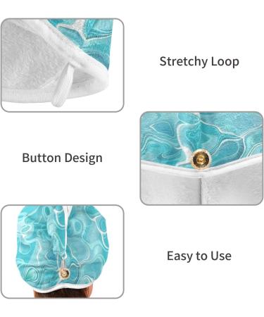 Teal Waves Hair Towel 2 Pack | Super Absorbent Quick Dry Hair Turbans for Women & Girls - Buy Online on GoSupps.com