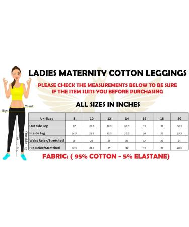 YAHOMI Maternity Over Bump Cotton Leggings | Full Ankle Length | Size 8-20 | Black - Buy Online on GoSupps.com