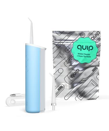 quip Water Flosser with Replacement Tip - Cordless Water Flosser with Adjustable Pressure - Teeth Cleaner Pick with 360 Degree Rotating Replaceable Tip Rechargeable Water Dental Pick - Sky Blue