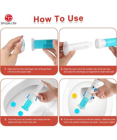 Simple Life Fresh Flower Stamp Toilet Gels Variety Pack - 32 Stamps, Pack of 4 - Limescale & Stain Removal with Air Freshening Scent - Deodorizing Clean - Blue & Yellow - Buy Online on GoSupps.com