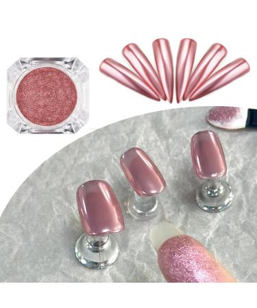 Poudre ongles chrom e or rose a un effet miroir m tallique or rose champagne poudre chrom e pour vernis gel nail art poudre ongles chrom e poudre de manucure pour d coration d'ongles