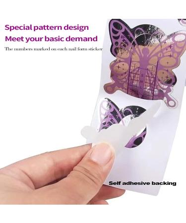 Kaluroil 200 PCs Nail Stencils - Self-Adhesive Violet Butterfly Designs for Gel & Artificial Nails | Nail Extension Accessories - Buy Online on GoSupps.com