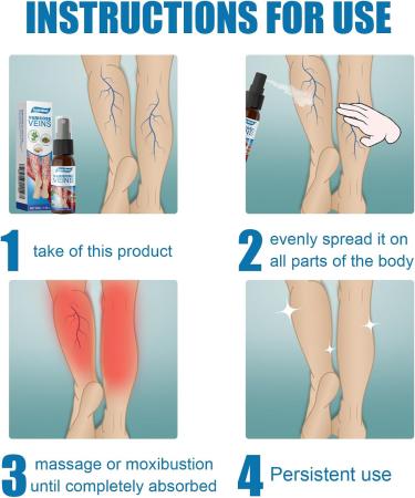 yiyoujie Leg Care Spray Gentle Relief Leg Discomfort Varicose Veins Repair Daily Care - Buy Online on GoSupps.com