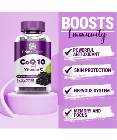 Buy 2-in-1 CoQ10 200mg & Vitamin C 250mg Gummies - Heart Health Immune Support & Energy Boost - Vegan Non-GMO Gluten-Free - Shop Now - Buy Online on GoSupps.com