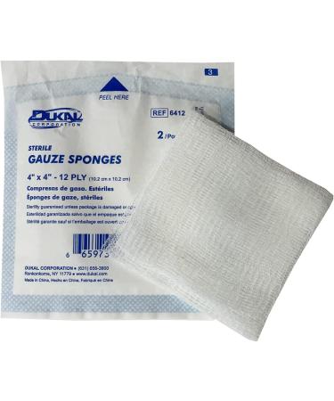 Buy 4 x 4 Sterile Gauze Sponges - 25 Pack (50 Sponges) | International Shipping Available - Buy Online on GoSupps.com